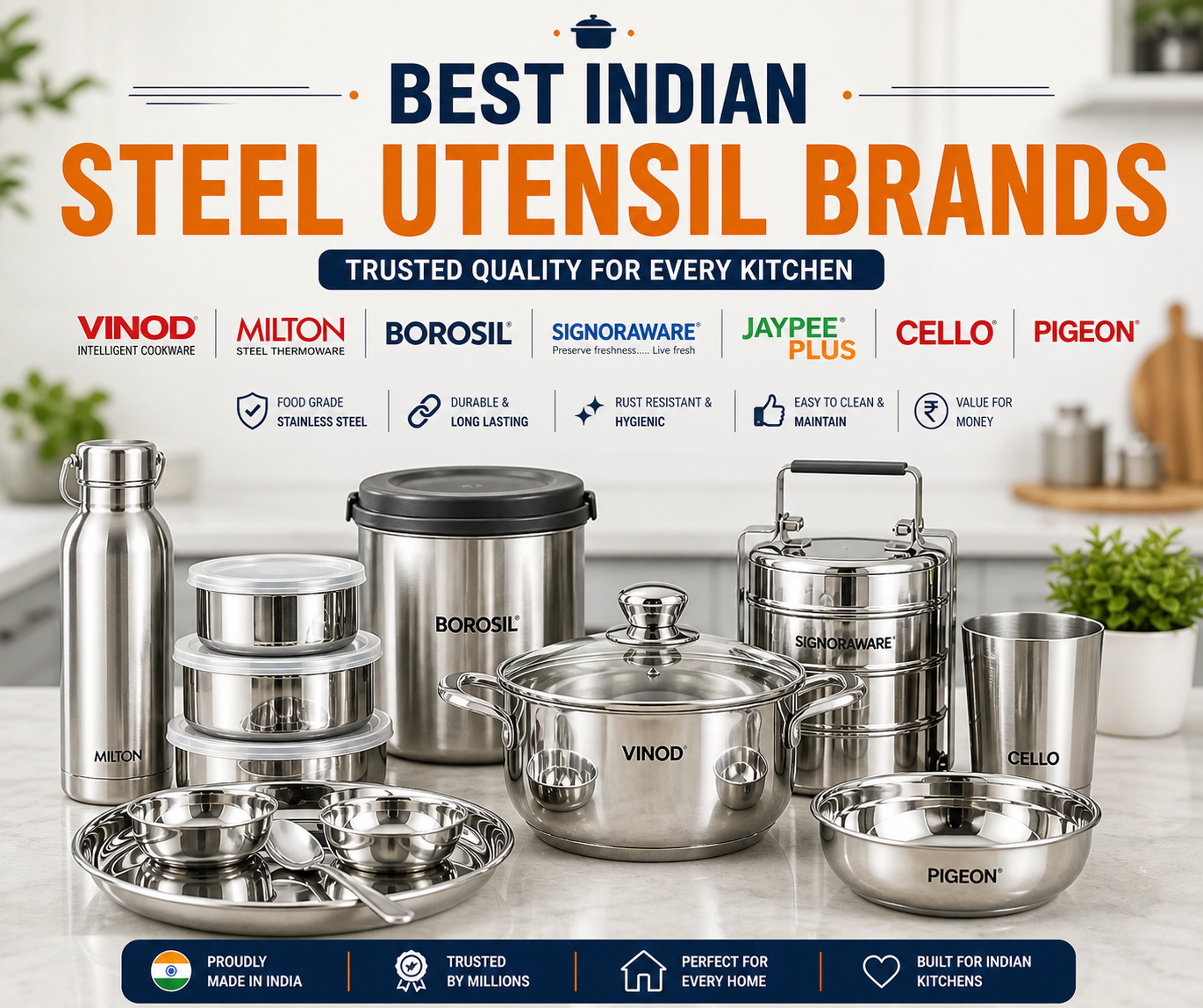 Best Indian Steel Utensil Brands- Proudly Made in India