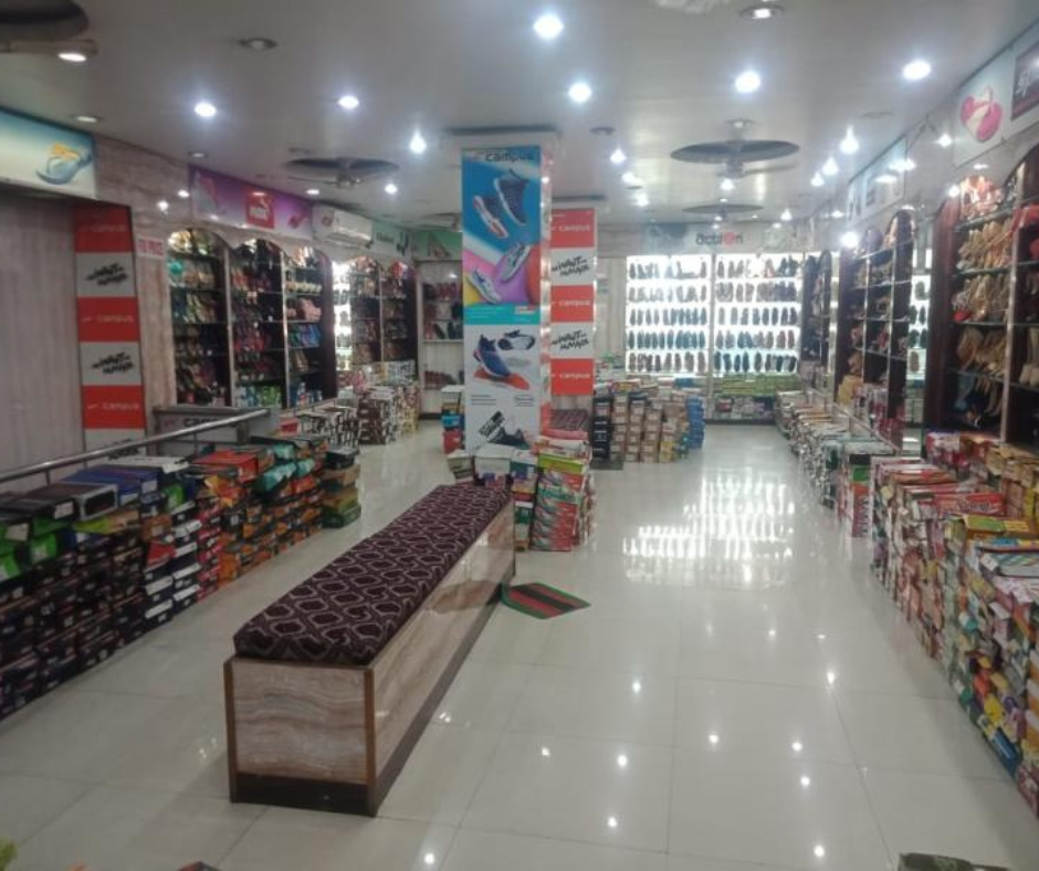Indian footwear brands showroom displaying wide range of shoes and sandals