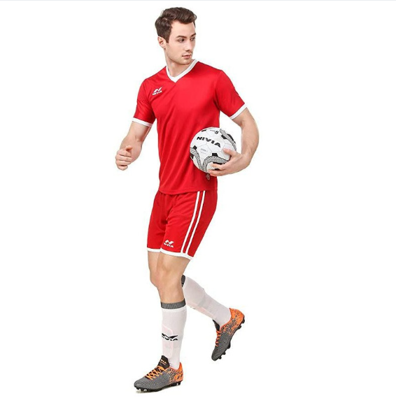 Men’s football sportswear by Indian sportswear brands featuring performance jersey, shorts, and training gear